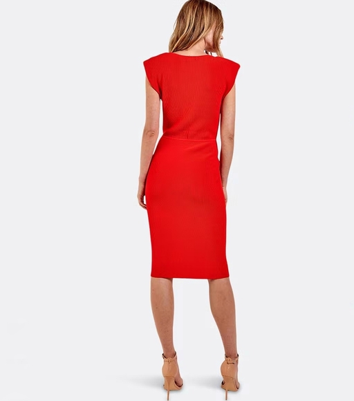 Padded shoulder ribbed dress bodycon Bergdorf Goodman - Picture 5 of 7